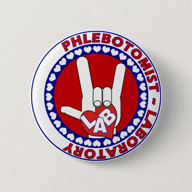 PHLEBOTOMIST LIEBE-LOGO LABAORTORY BUTTON (Vorderseite)
