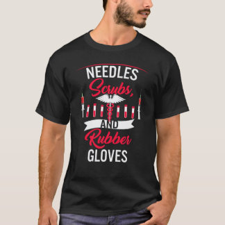 Phlebotomist-Nadeln Kittel und Gummihandschuhe Phl T-Shirt