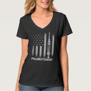 Phlebotomist Needle Flag Phlebotomie Techniker 2 T-Shirt