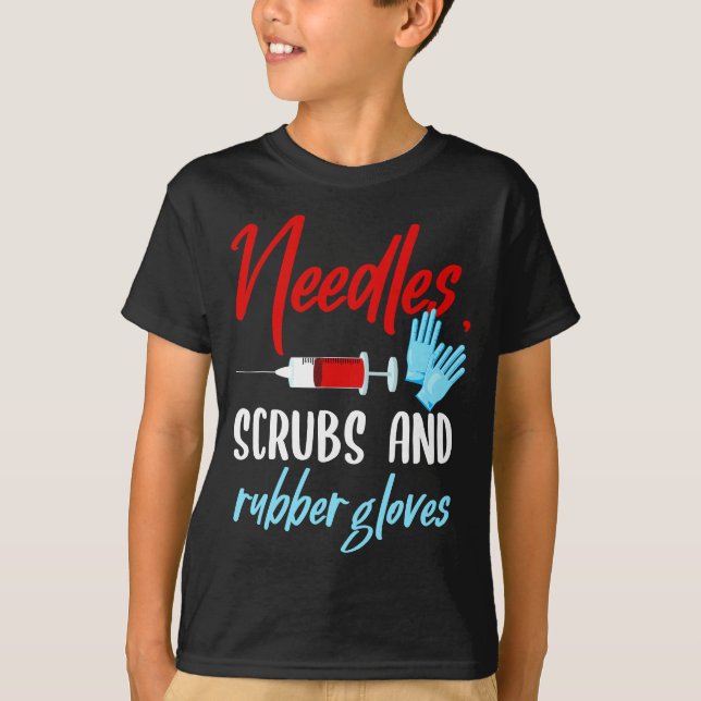 Phlebotomist Needles Scrubs Gloves Phlebotomie Tec T-Shirt (Vorderseite)