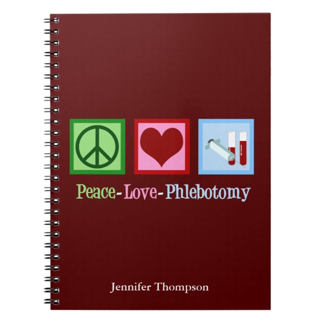 Phlebotomist Peace Liebe Phlebotomy Office Custom Notizblock (Vorderseite)