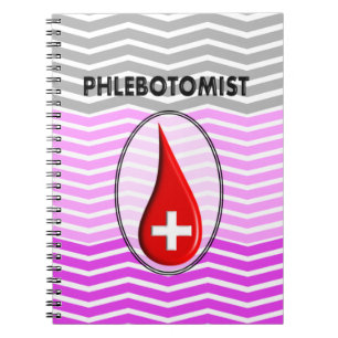 Phlebotomist Pink Zickzack Blutfallen Notizblock