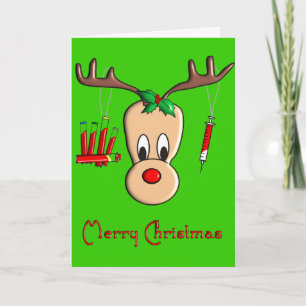 Phlebotomist Reindeer Weihnachtsgeschenke Feiertagskarte