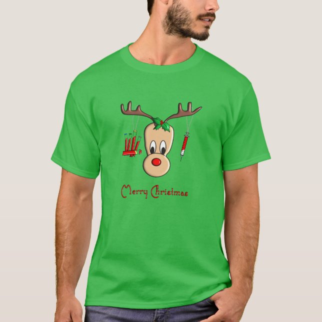 Phlebotomist Ren-WeihnachtsT - Shirt (Vorderseite)
