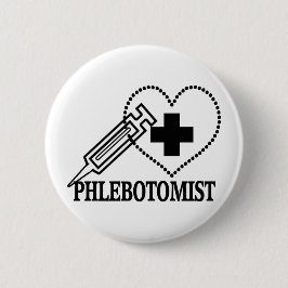 PHLEBOTOMIST - SPRITZE-HERZ MEDIZINISCH BUTTON