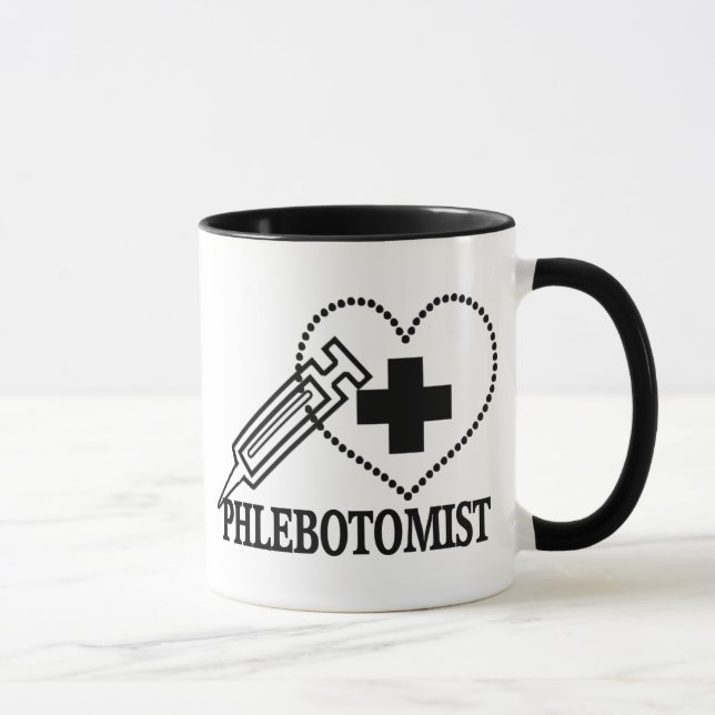 PHLEBOTOMIST - SPRITZE-HERZ MEDIZINISCH TASSE (Rechts)
