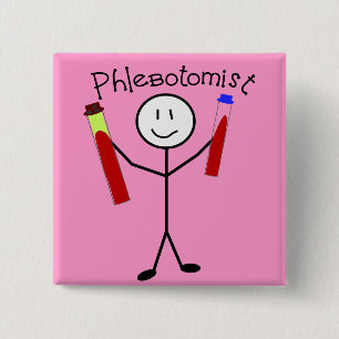 Phlebotomist Stick Person Button