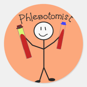Phlebotomist Stick Person Runder Aufkleber