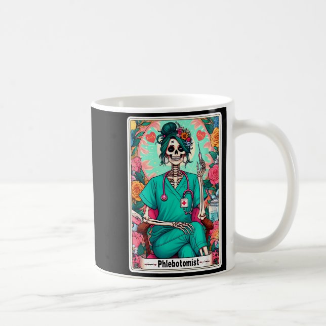 Phlebotomist Tarot Card Skeleton Phlebotomy Tech P Kaffeetasse (Rechts)