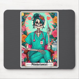 Phlebotomist-Tarotkarte Skelett Phlebotomie-Techni Mousepad