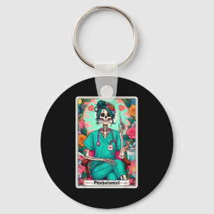 Phlebotomist-Tarotkarte Skelett Phlebotomie-Techni Schlüsselanhänger