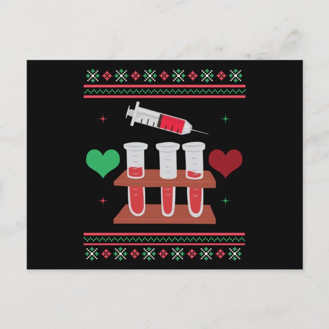 Phlebotomist Ugulant Weihnachts Weihnachts Weihnac Postkarte (Vorderseite)