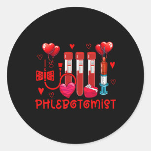 Phlebotomist Valentine's Day Phlebotomist Tools Cu Runder Aufkleber