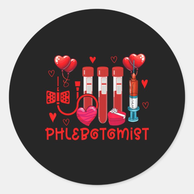 Phlebotomist Valentine's Day Phlebotomist Tools Cu Runder Aufkleber (Vorderseite)