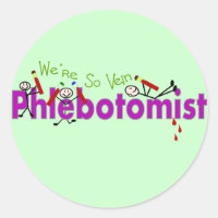 Phlebotomist "Wir sind so Vene" klemmt Menschen
