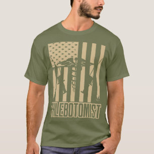 Phlebotomistische Fahne Amerika für Phlebotomie T-Shirt