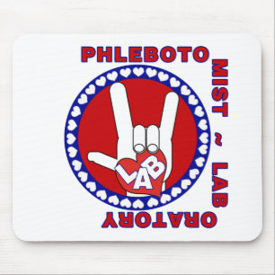 PHLEBOTOMISTISCHES LIEBE-LOGO-LABAORTOROR MOUSEPAD