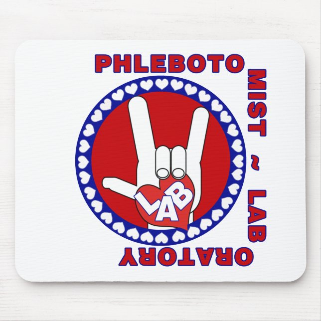 PHLEBOTOMISTISCHES LIEBE-LOGO-LABAORTOROR MOUSEPAD (Vorne)