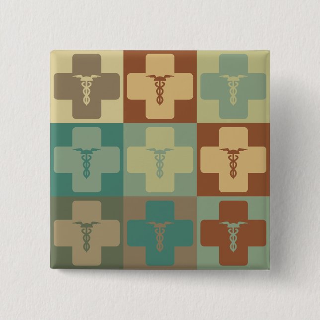 Phlebotomy-Pop-Kunst Button (Vorderseite)