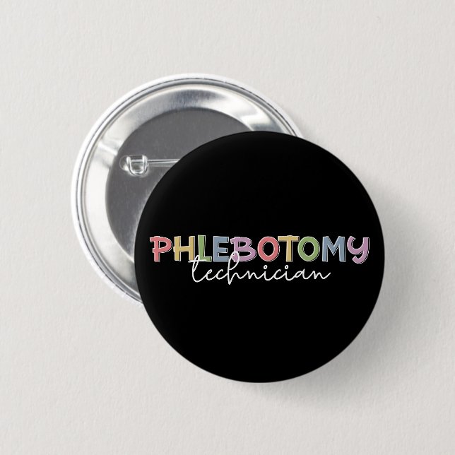 Phlebotomy Technician PBT Phlebotomie Tech Button (Vorne & Hinten)