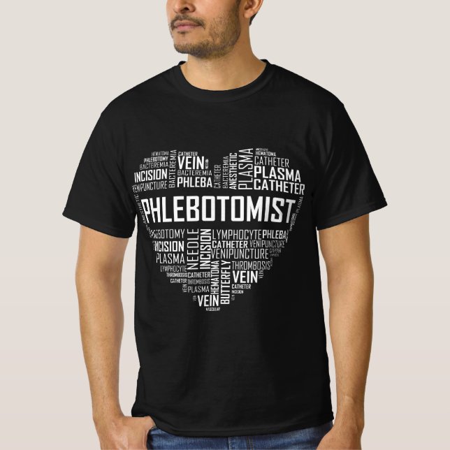 Phlebotomy Technician Phlebotomist Love Heart Gift T-Shirt (Vorderseite)