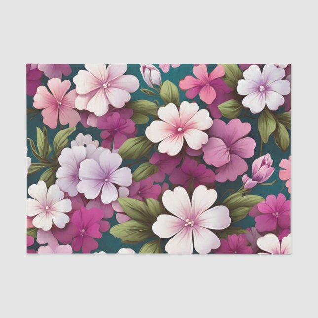 Phlox farbiges Muster Seidenpapier (Vorderseite)