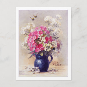 Phlox und Euphorbia von de Longpre Postkarte