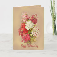 Phloxes Blume Vintag Happy Mutter Tag
