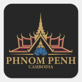 Phnom Penh Cambodia Southeast Asia Quadratischer Aufkleber