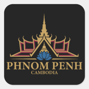 Phnom Penh Kambodscha Südostasien Quadratischer Aufkleber