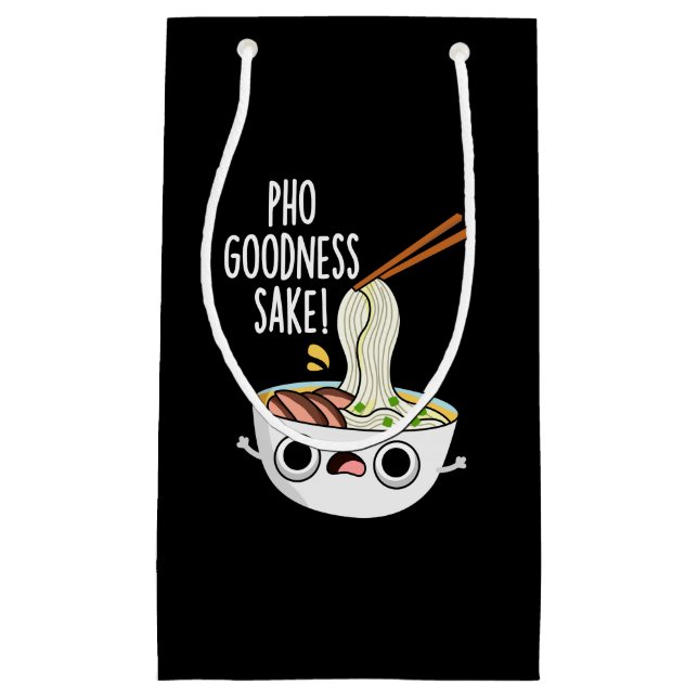 Pho Goodness Sake Funny Noodle Puff Dark BG Kleine Geschenktüte (Vorderseite)