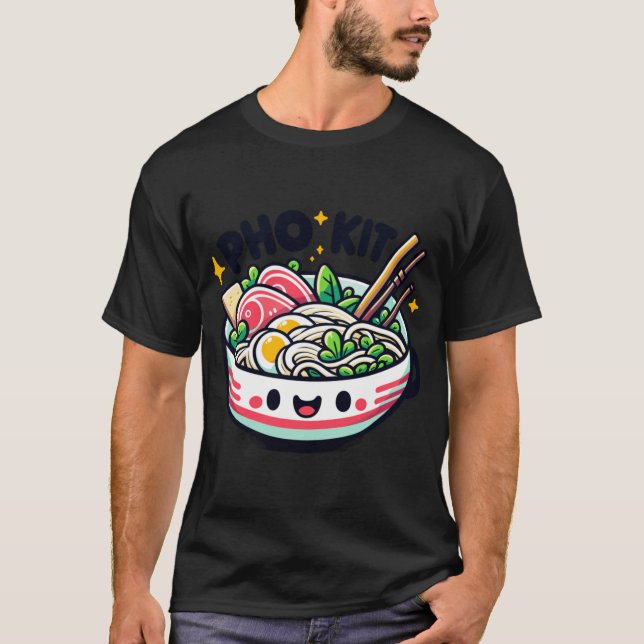 Pho Kit Cute Smiling Pho Bowl T-Shirt (Vorderseite)