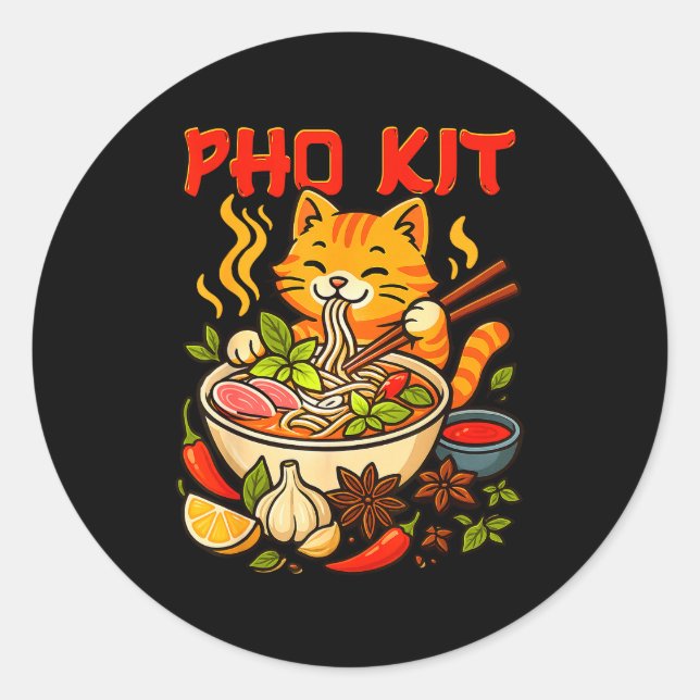 Pho Kit Mariners Katze Lustiges Meme  Runder Aufkleber (Vorderseite)