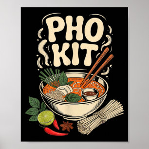 Pho Kit Vietnamesische Nudelsuppe Schüssel Kräuter Poster