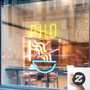 PHO NOODLES Imitate Neon Light Vietnamse Restauran Fensteraufkleber