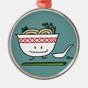 Pho Nudel-Schüssel-Vietnam-Suppenlöffelessstäbc Silbernes Ornament