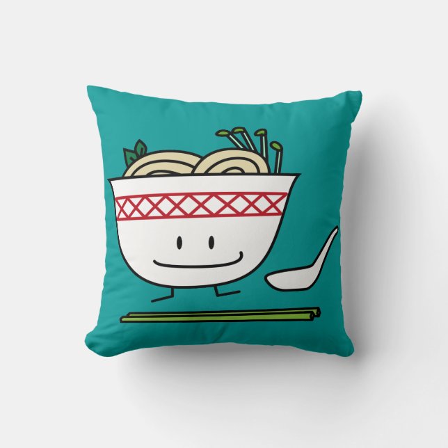 Pho Nudel-Schüssel-Vietnam-Suppenlöffelessstäbchen Kissen (Vorderseite)