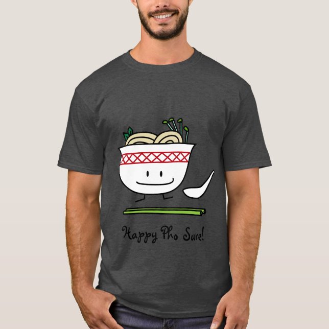 Pho Nudel-Schüssel-Vietnam-Suppenlöffelessstäbchen T-Shirt (Vorderseite)