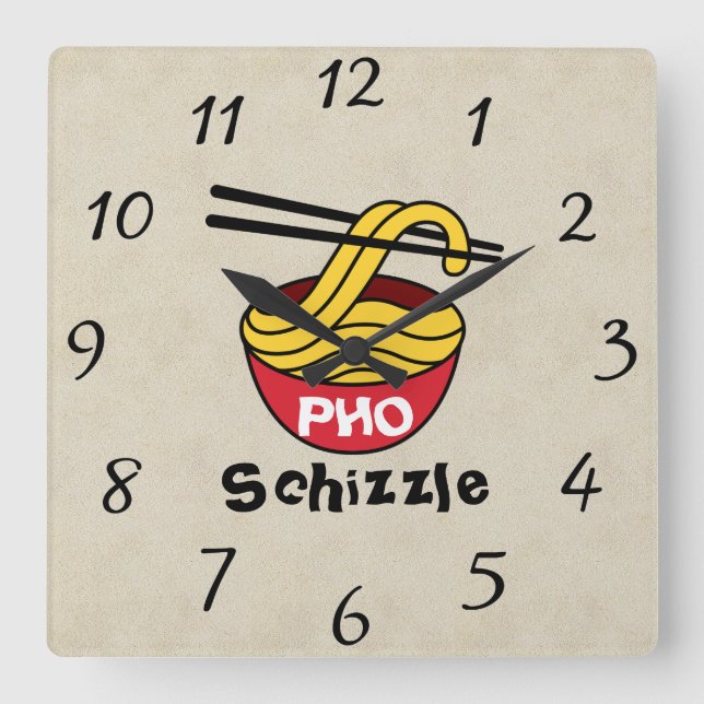 PHO Schizzle Wall Clock Quadratische Wanduhr (Vorderseite)