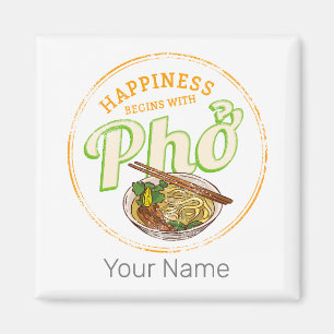 Pho Soup Retro Street Food Vintag Gourmet Vietnam Magnet