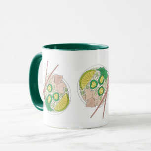 PHO Vietnamesisch Food Chicken Noodle Soup Chopsti Tasse