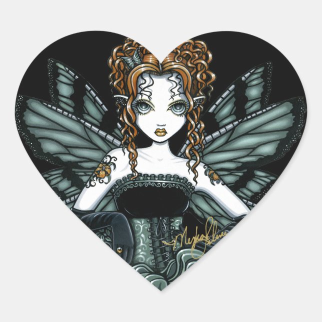 "Phoebe" Gothic Couture Butterfly Fairy Stickers (Vorderseite)
