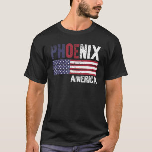 Phoenix America Flag Amerikanische Mens Frauen Kin T-Shirt
