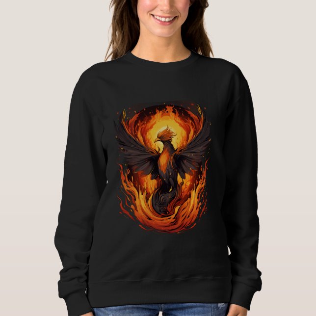 Phoenix-Anstieg der Verjüngung Feuer Phoenix-Vogel Sweatshirt (Vorderseite)