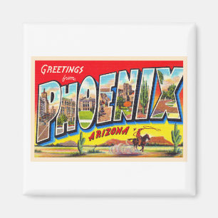 Phoenix Arizona AZ Vintager Großbuchstabe Postkart Magnet