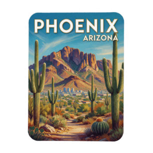 Phoenix Arizona Camelback Mountain Reise Kunst Magnet