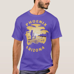 Phoenix Arizona Desert Illustration Vintag Souven T-Shirt