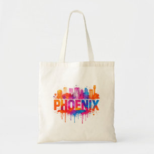 Phoenix Arizona Farbenfrohe Skyline Wasserfarbenpf Tragetasche