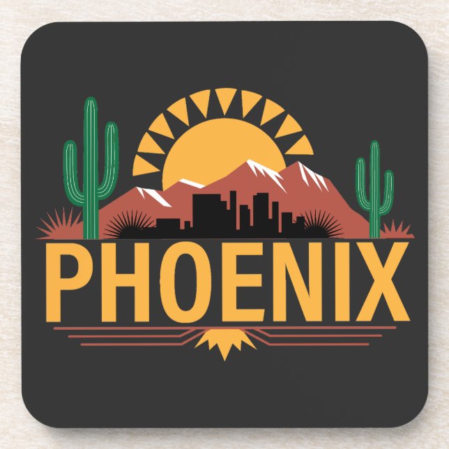 Phoenix Arizona Getränkeuntersetzer (Vorderseite)