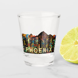 Phoenix, Arizona in Graffiti-Shotglas Schnapsglas